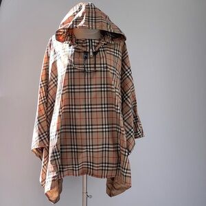Burberry Vintage Check Hooded Poncho in Archive Beige